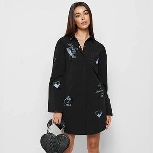 Maniere de Voir Graffiti Shirt Dress